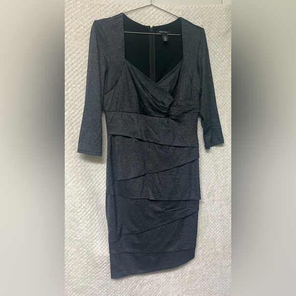 White House Black Market Dresses & Skirts - White House Black Market Sheath Dress Half Sleeve Elegant Gray Womens Sz 12